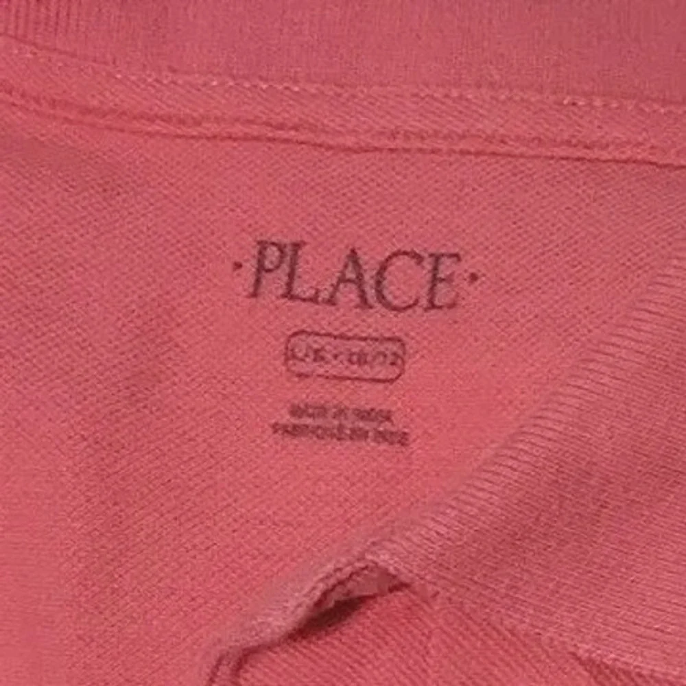 Childrens‎ Place Boys Coral Pink Preppy Short Sleeve Pique Polo Large Casual